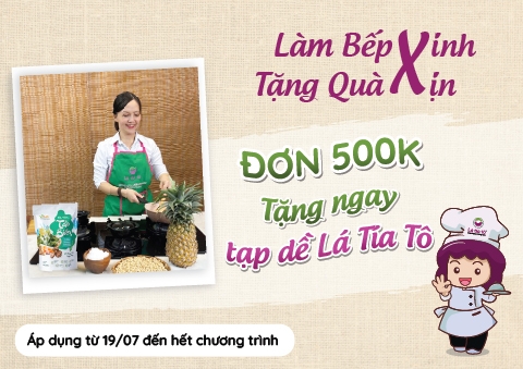 Ưu Đãi Đặc Biệt: Làm Bếp Xinh – Tặng Tạp Dề Xinh Xắn Từ Lá Tía Tô