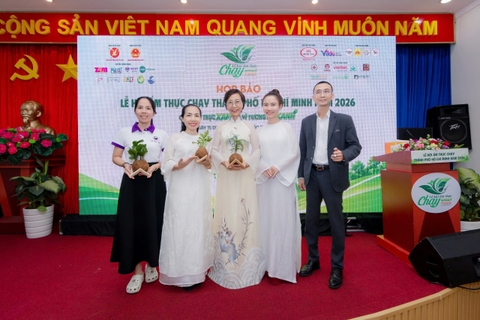 Lá Tía Tô phục vụ các món chay thực dưỡng tại Họp báo Lễ hội Ẩm thực chay TP.HCM 2026