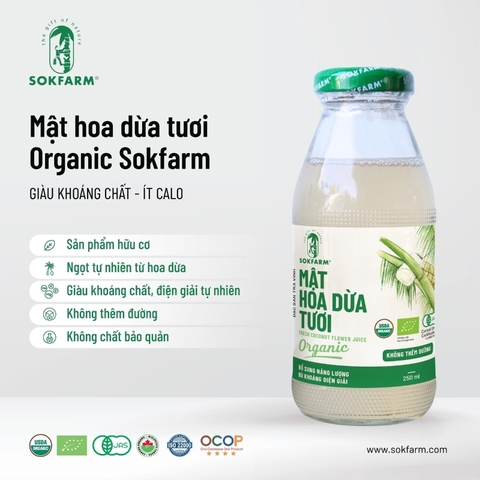 Nước mật hoa dừa tươi organic