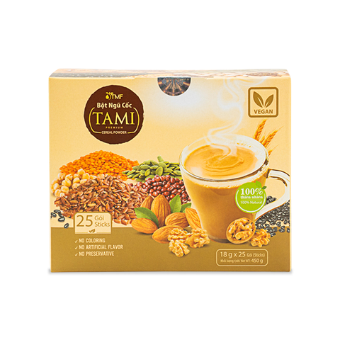Bột ngũ cốc Tami 450gr ít đường - 25 gói
