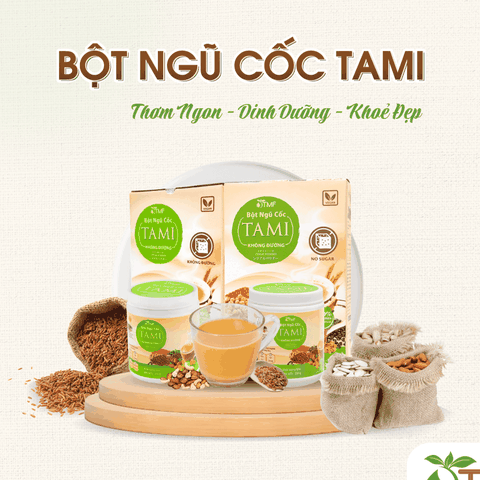 Bột ngũ cốc Tami không đường - 25 gói