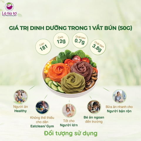 Bún gạo lứt tam sắc ăn liền