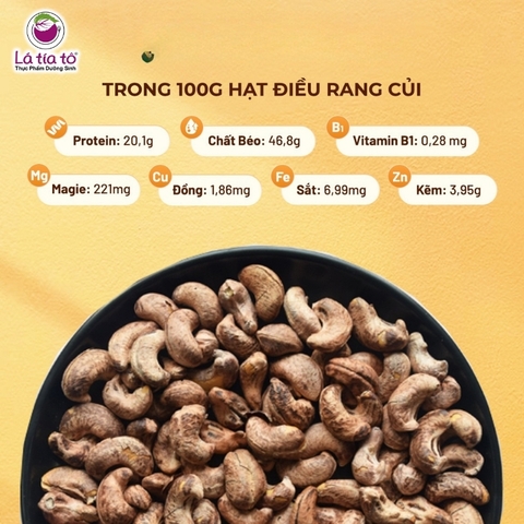 Hạt Điều Rang Củi Vỏ Lụa