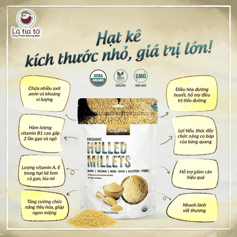 Hạt kê hữu cơ đã tách vỏ