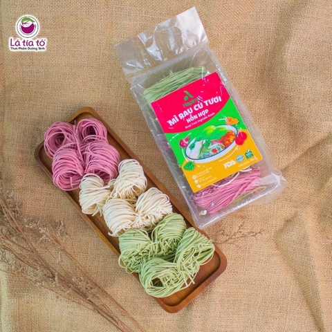 Mì rau củ tươi Hapimi mix ( củ dền, bí đỏ, cải bó xôi )