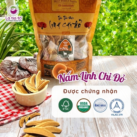 Nấm linh chi đỏ hữu cơ cắt lát