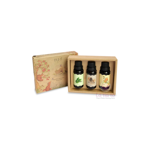 Set tinh dầu hộp 3 chai 20ml ( lá chanh, gỗ thông, quýt )