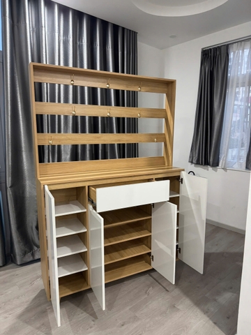Tủ giày có móc treo đồ 4 cánh gỗ công nghiệp KG-06