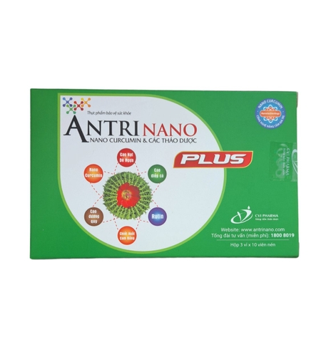 Antri Nano Plus CVI Pharma hỗ trợ điều trị trĩ, giảm táo bón (3 vỉ x 10 viên)