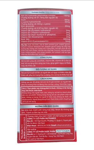 Si rô bổ máu Osafemic Nutramed (20 gói)