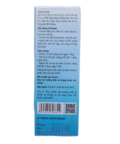 ORALPLUS Gold Bổ sung vitamin và khoáng chất thiết yếu cho trẻ (hộp 20 ống x 10ml)