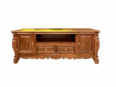 Kệ tivi đục hoa lá tây