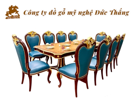 Bàn ăn tân cổ điển bọc da