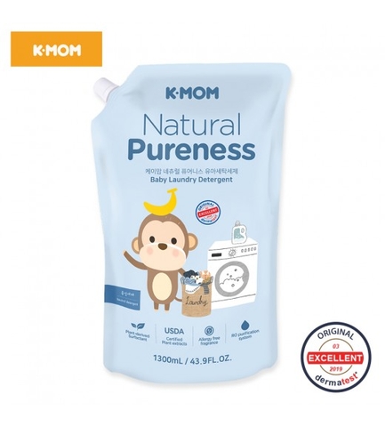 Nước giặt đồ sơ sinh chiết xuất thảo mộc tự nhiên K-Mom Hàn Quốc dạng túi (1300ml)