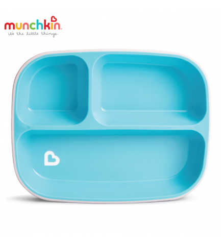 Bộ 2 đĩa chia ngăn chống trượt Munchkin (xanh lá - xanh lơ)