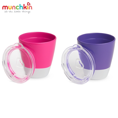 Bộ 2 cốc có nắp Munchkin (hồng - tím)