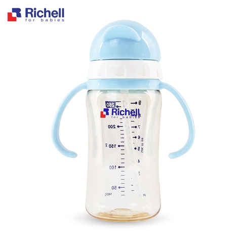 Bình ống hút PPSU 260ml Richell (xanh lơ)