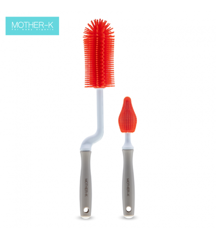 Bộ cọ bình sữa, núm ti Silicone Mother-K (đỏ)