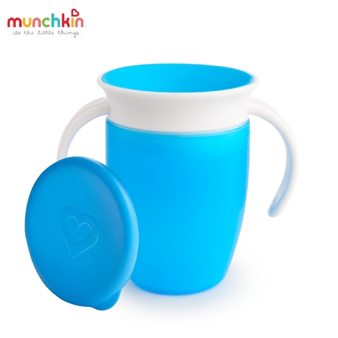 Cốc tập uống 360 độ Munchkin có nắp 207ml (Xanh dương)