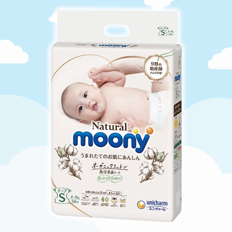 Bỉm Moony Natural S58 dán