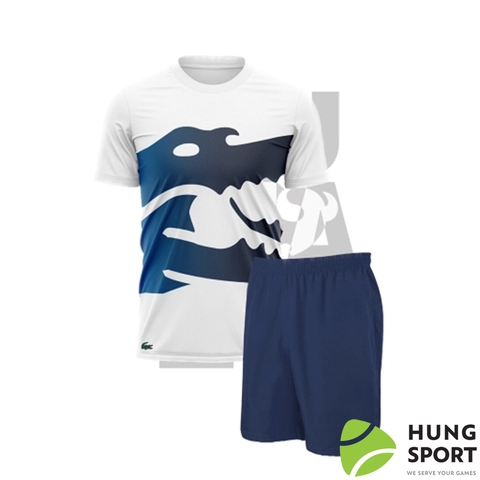 Bộ quần áo Lacoste Tranning-SF Trắng/xanh tím than