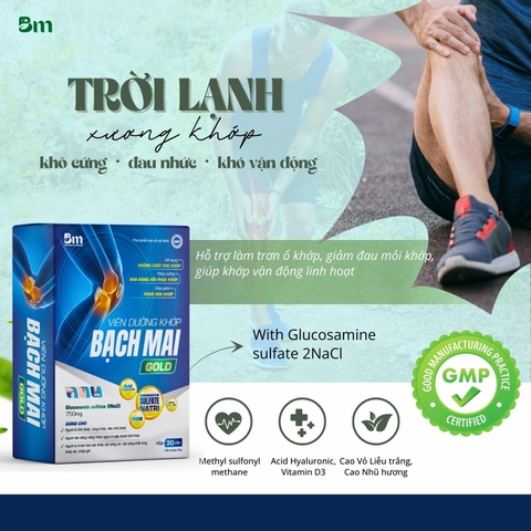 Viên Dưỡng Khớp Bạch Mai Gold | Hỗ Trợ Khớp Linh Hoạt, Giảm Đau Mỏi Khớp