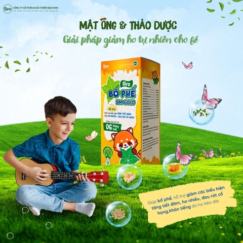 Siro bổ phế Bạch Mai Gold giảm tình trạng ho đờm