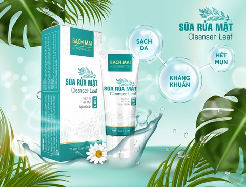 Sữa Rửa Mặt Cleanser Leaf - Làm Sạch Sâu, Dưỡng Ẩm, Ngừa Mụn Hiệu Quả