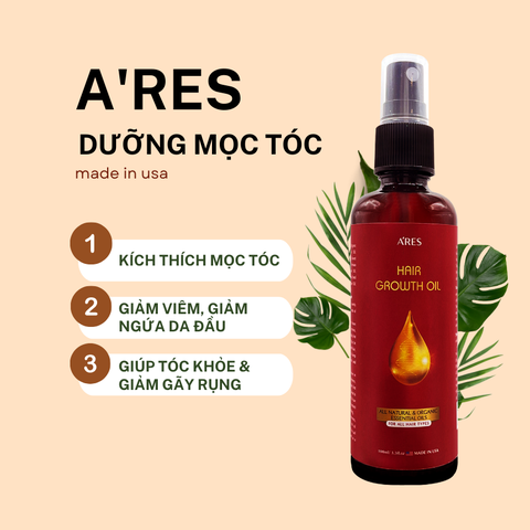 Tinh dầu dưỡng tóc ARES HAIR GROWTH OIL, giảm rụng tóc, cho mái tóc mềm mượt và chắc khỏe