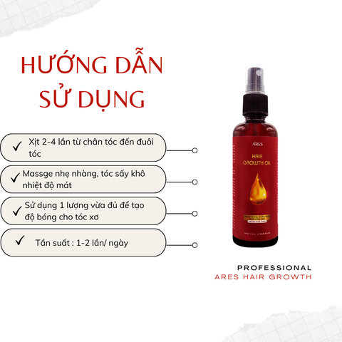 Tinh dầu dưỡng tóc ARES HAIR GROWTH OIL, giảm rụng tóc, cho mái tóc mềm mượt và chắc khỏe