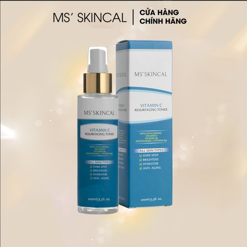 Nước cân bằng phục hồi độ ẩm, tái tạo da thế hệ mới Ms'skincal Vitamin C resurfacing toner