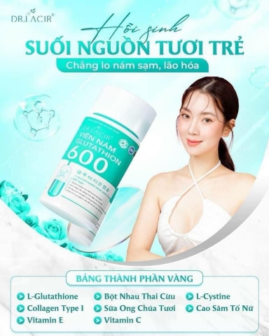 VIÊN UỐNG TRẮNG DA NGỪA NÁM GLUTAT.HION.E 600 DR Lacir MP