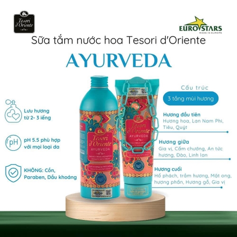 Sữa Tắm Nước Hoa Tesori d’oriente AYURVEDA MP