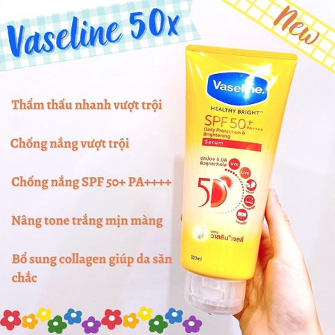 Sữa dưỡng thể Vaseline 50X SPF 50+++ MP