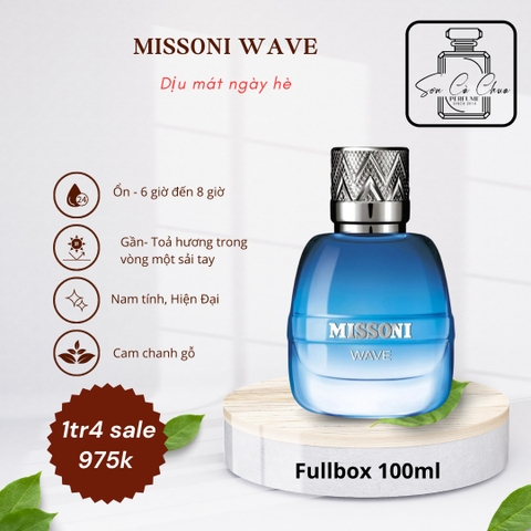 Fullbox 100ml - Nước hoa nam Missoni Wave Pour Homme