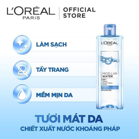 Tẩy Trang L’oreal 400ml - Da Dầu - Hỗn Hợp MP