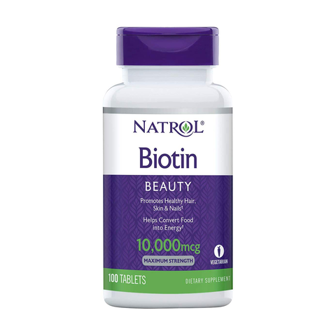 Viên uống mọc tóc Natrol Biotin 10.000mcg