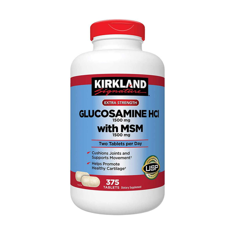 Viên uống bổ khớp của Mỹ Kirkland Signature™ Glucosamine HCL & MSM 1500mg hộp 375 viên