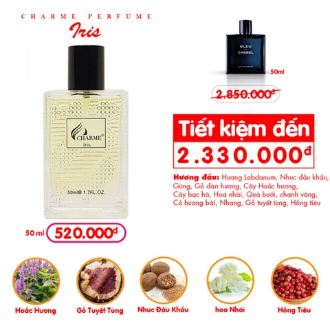 Nước Hoa Nam Charme Iris 50ml