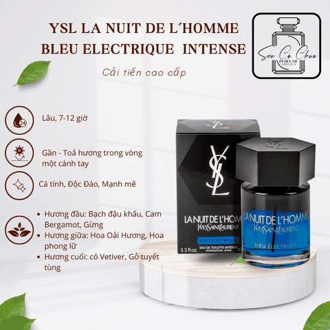 Full 100ml - Nước Hoa Nam Yves Saint Laurent YSL La Nuit de L’Homme Bleu Electrique EDT Intense