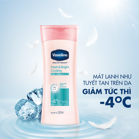 Sữa Dưỡng Thể Vaseline Dưỡng Da Sáng Khỏe Mịn Màng - Chai 200ML