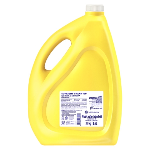 Nước Rửa Chén Bát Sunlight Chanh Vàng - Can 3.6Kg