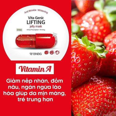 Mặt Nạ Phục Hồi Da Lão Hóa BNBG Vita Genic Lifting Jelly Mask (Đỏ) - Miếng 30ML