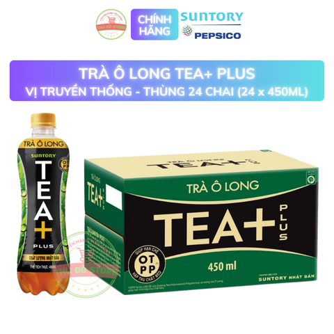PEP Trà Ô Long Tea+ Vị Truyền Thống - Thùng 24 Chai x 450ML