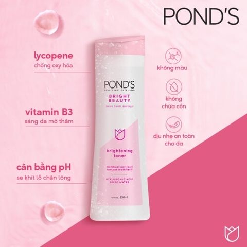 Nước Hoa Hồng POND White Beauty Sáng Da Cân Bằng pH - Chai 150ML