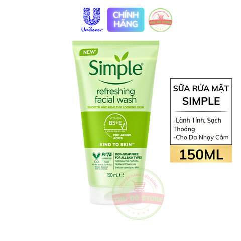 Sữa Rửa Mặt Simple 150ML (Tặng nước tẩy trang)