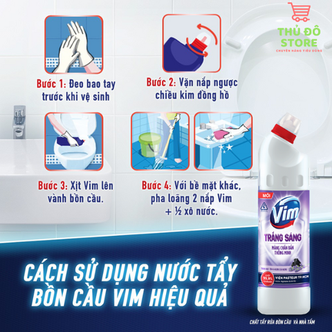 Nước Tẩy Bồn Cầu Vim Trắng - Chai 870ML