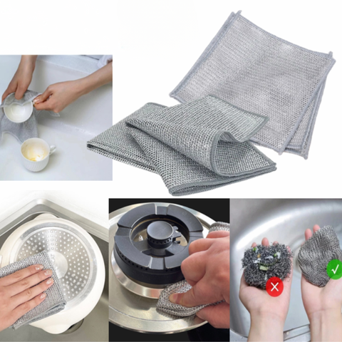 Khăn Rửa Chén Bát Lưới Kim Loại | Tấm Lưới Kim Loại | Khăn Rửa Chén | Khăn Lưới Kim Loại Rửa Chén Bát - 1 Khăn