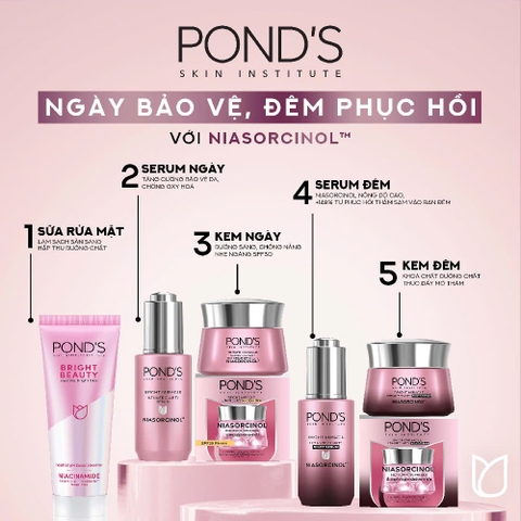 Serum Dưỡng Sáng Da Đa Tầng Pond Bright Miracle Ngày & Đêm Mờ Thâm Sạm Với 50X Niasorcinol - Lọ 30G (Hồng)