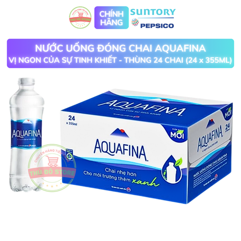 PEP Nước Uống Tinh Khiết Aquafina - Thùng 24 Chai x 355ML